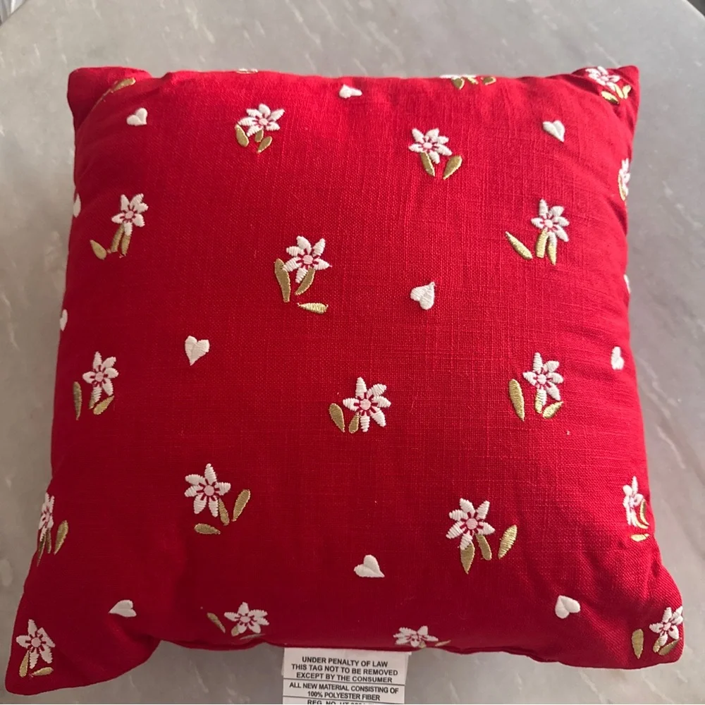 NWT Floral Red Decorative Pillow - Threshold